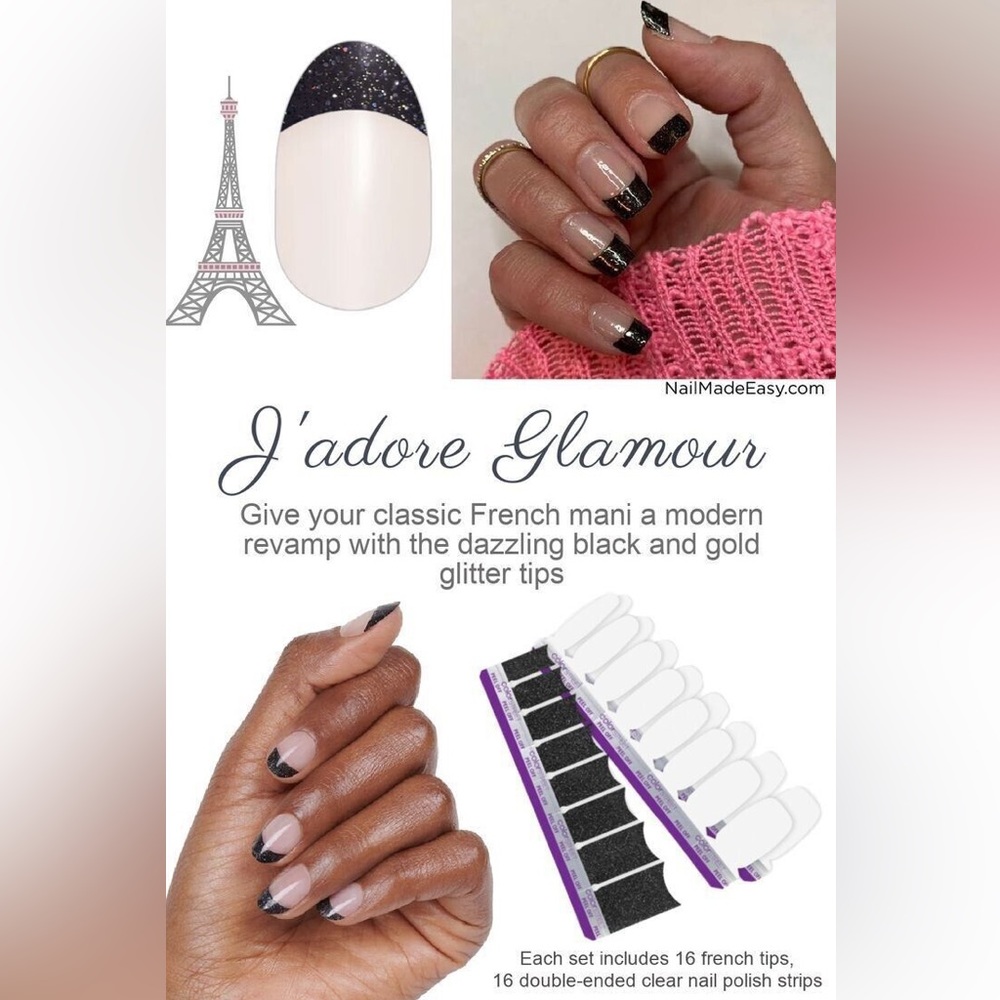 NEW Color Street 100% Real Nail Polish Strips- J’Adore Glamour